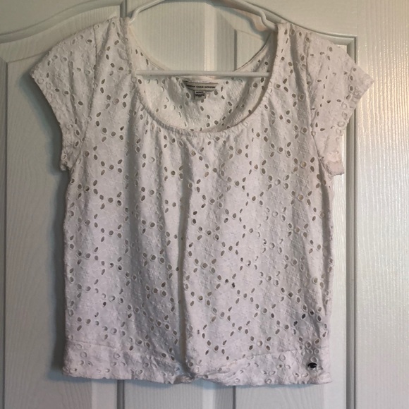American Eagle White Lace Crop Top! Size M - Picture 1 of 4